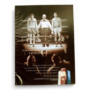 2001 Glenlivet Print Ad Boxing Ring‎ Referee Crowd Great Finish Cognac
